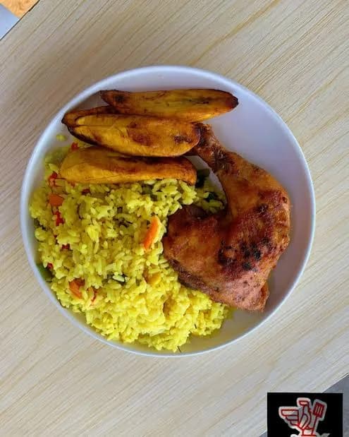 Fried rice and Chicken thighs