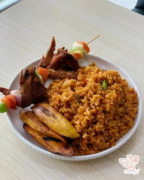 Jollof rice and chicken wings